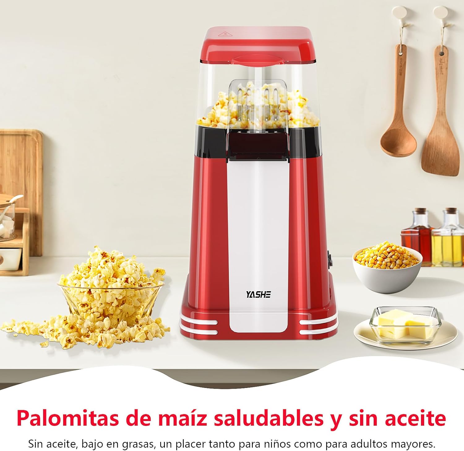 Máquina de pipoca retro, 1200 W - Vermelho