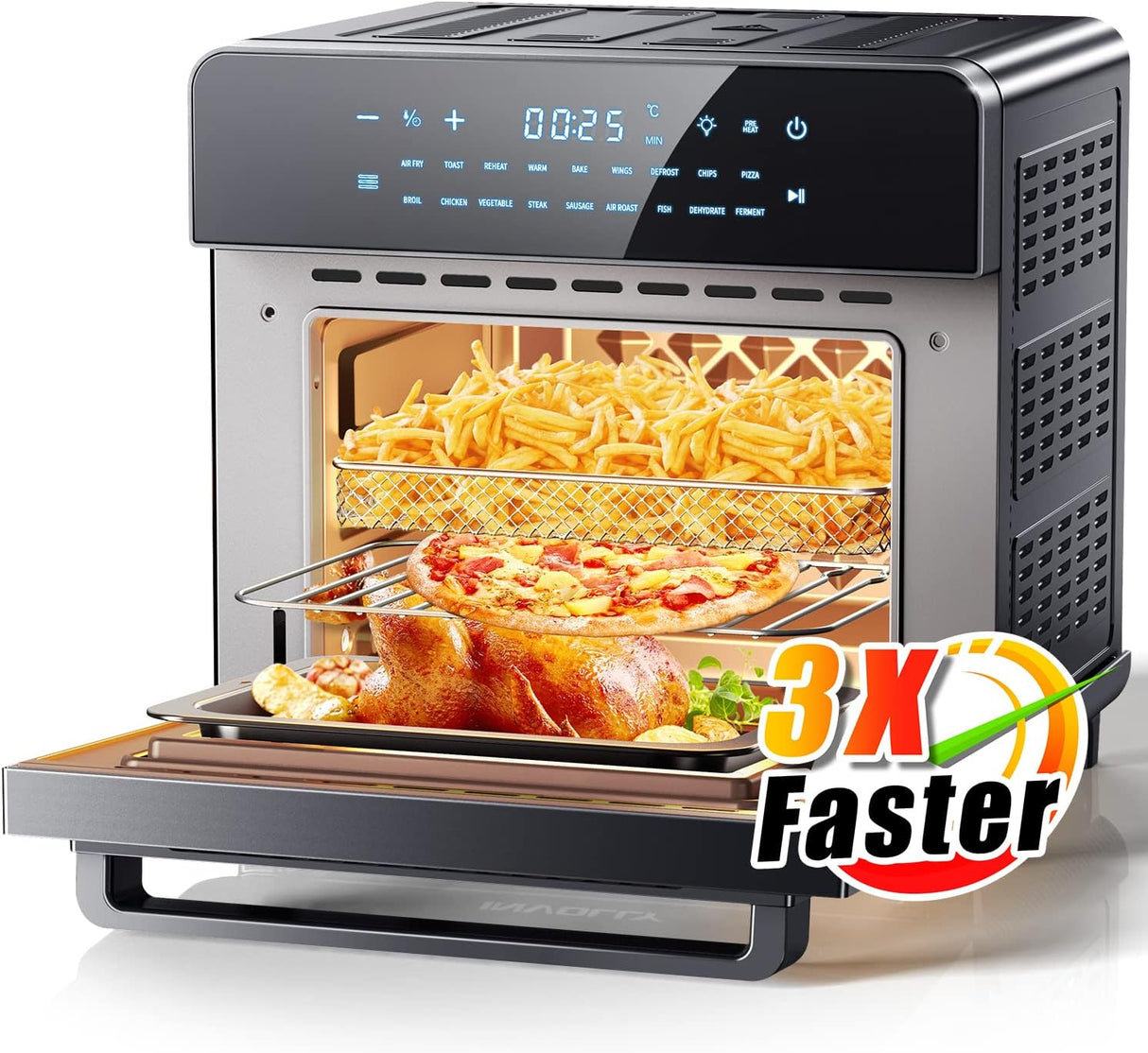 Involly Hot Air Fryer 15 Litros 1600W - 18 em 1 com 6 acessórios