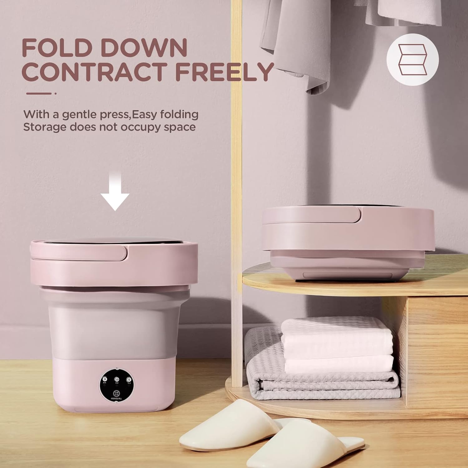 Mini máquina de lavar dobrável portátil