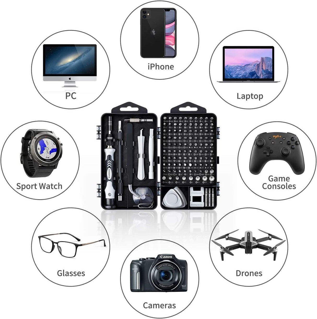 Kit de Ferramentas de Precisão 115 em 1 – Especialista em Eletrónica SL10828