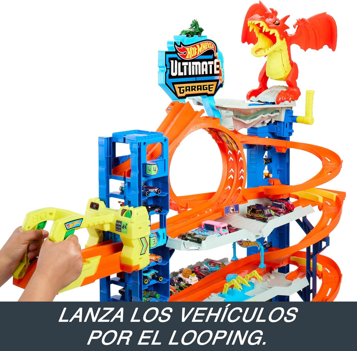 Hot Wheels City Let's Race Garagem Definitiva com Dragão e 4 Níveis + 2 Veículos - Mattel HKX48