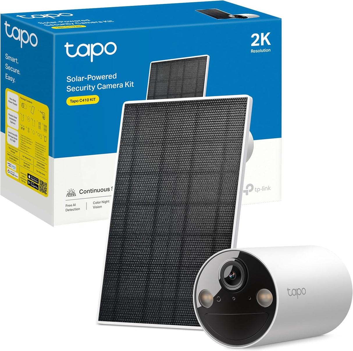 Câmara de Vigilância Tapo C410 Kit – Solar com Bateria Exterior 2K 3MP