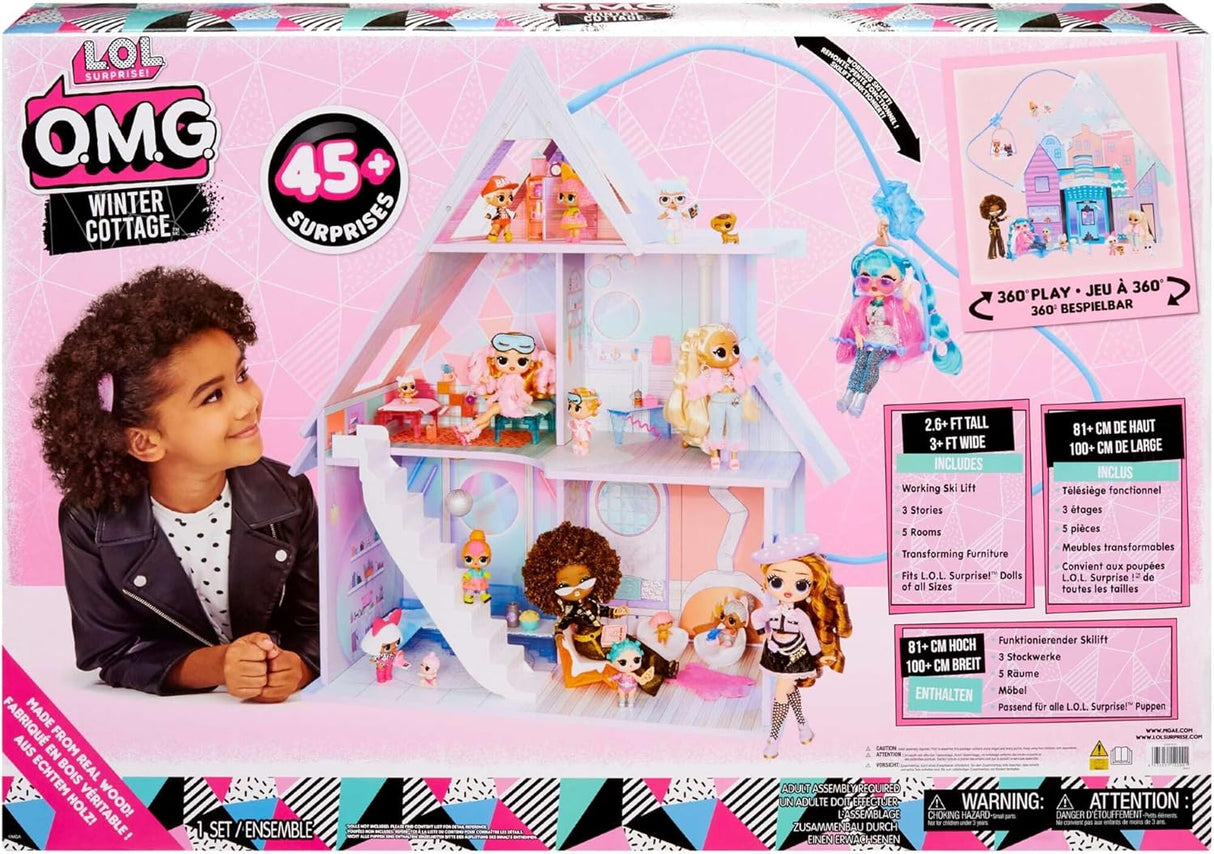 L.O.L. Surprise! OMG Winter Cottage Playset – Cabana de Inverno com Mais de 45 Surpresas