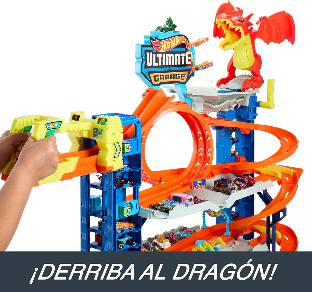Hot Wheels City Let's Race Garagem Definitiva com Dragão e 4 Níveis + 2 Veículos - Mattel HKX48