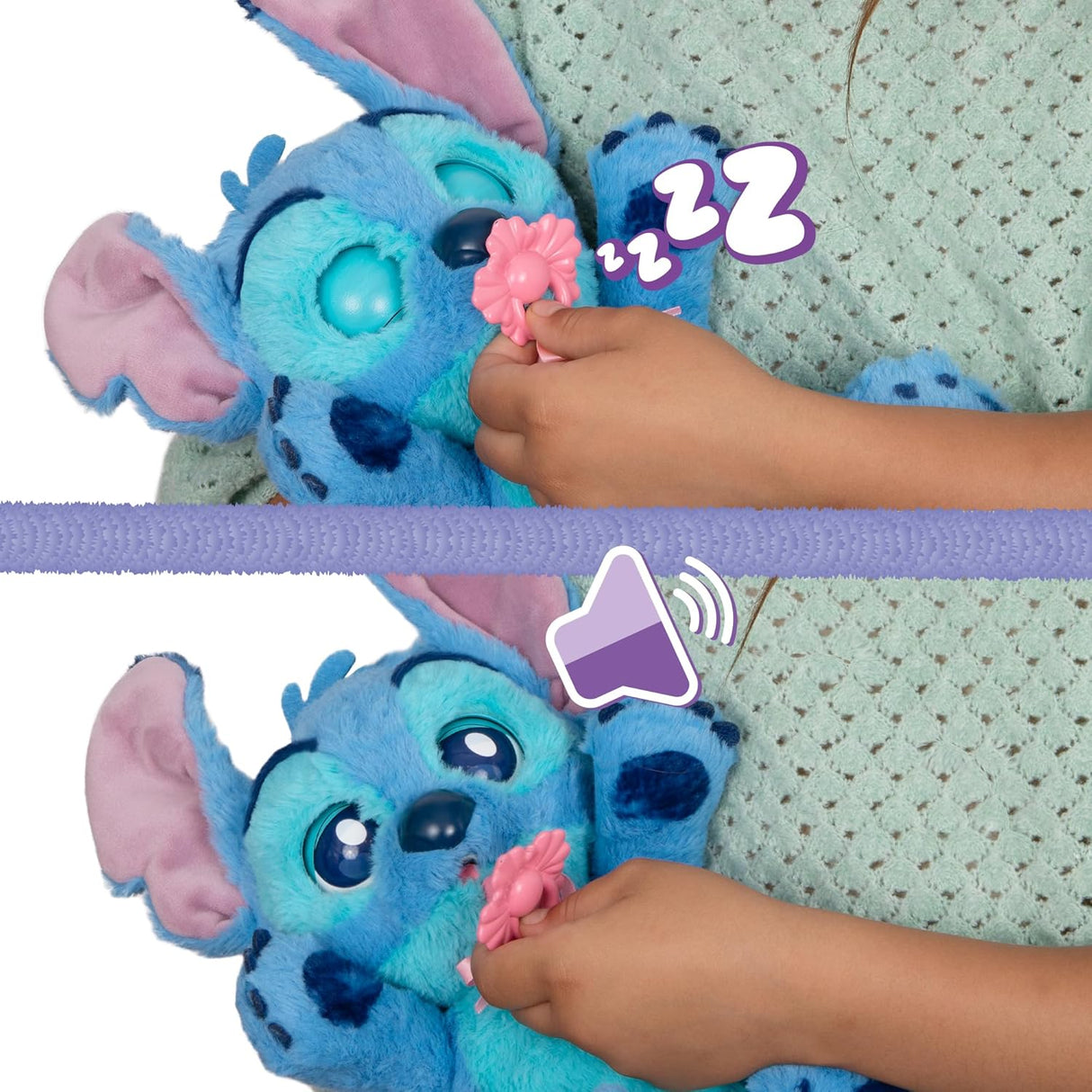 BABY PAWS Stitch – Peluche Interativo com Sons e Bolsa de Transporte