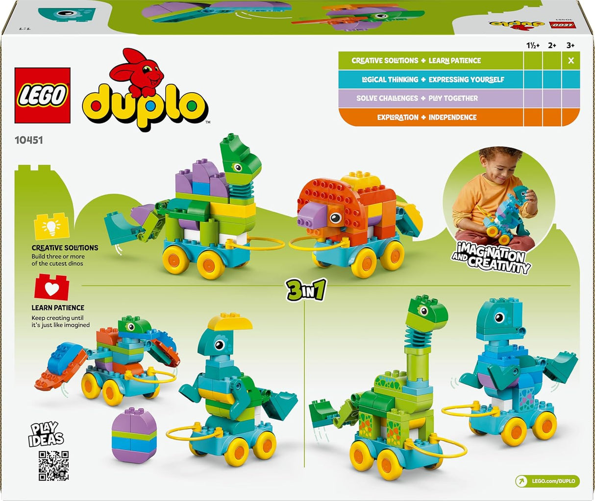 LEGO DUPLO – Dinossauros Sobre Rodas 3 em 1 10451