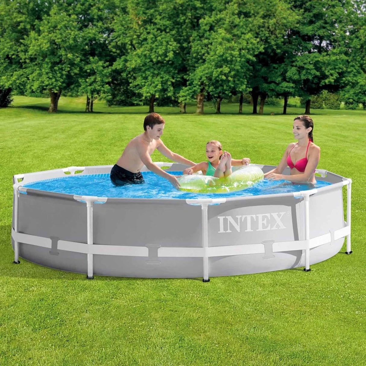Piscina Intex Prism Frame 305x76 cm – 4485L, Redonda, Estrutura Metálica, Fácil Montagem
