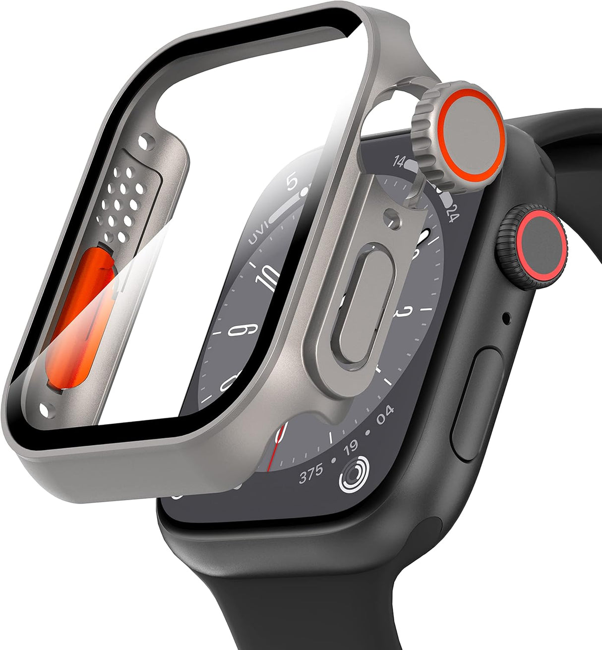 Capa Protetora com Vidro Temperado para Apple Watch Series 9/8/7 41 mm