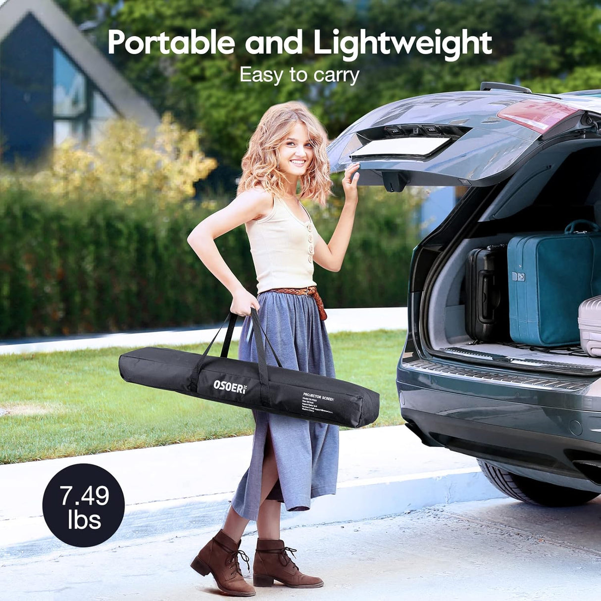 Tela de projetor dobrável com suporte de 120 polegadas 16:9 HD - Multi4you®