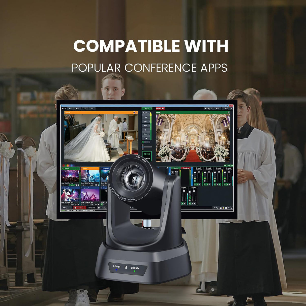 Câmara PTZ HDMI/USB 1080P 60FPS Zoom Óptico 20x - Multi4you®