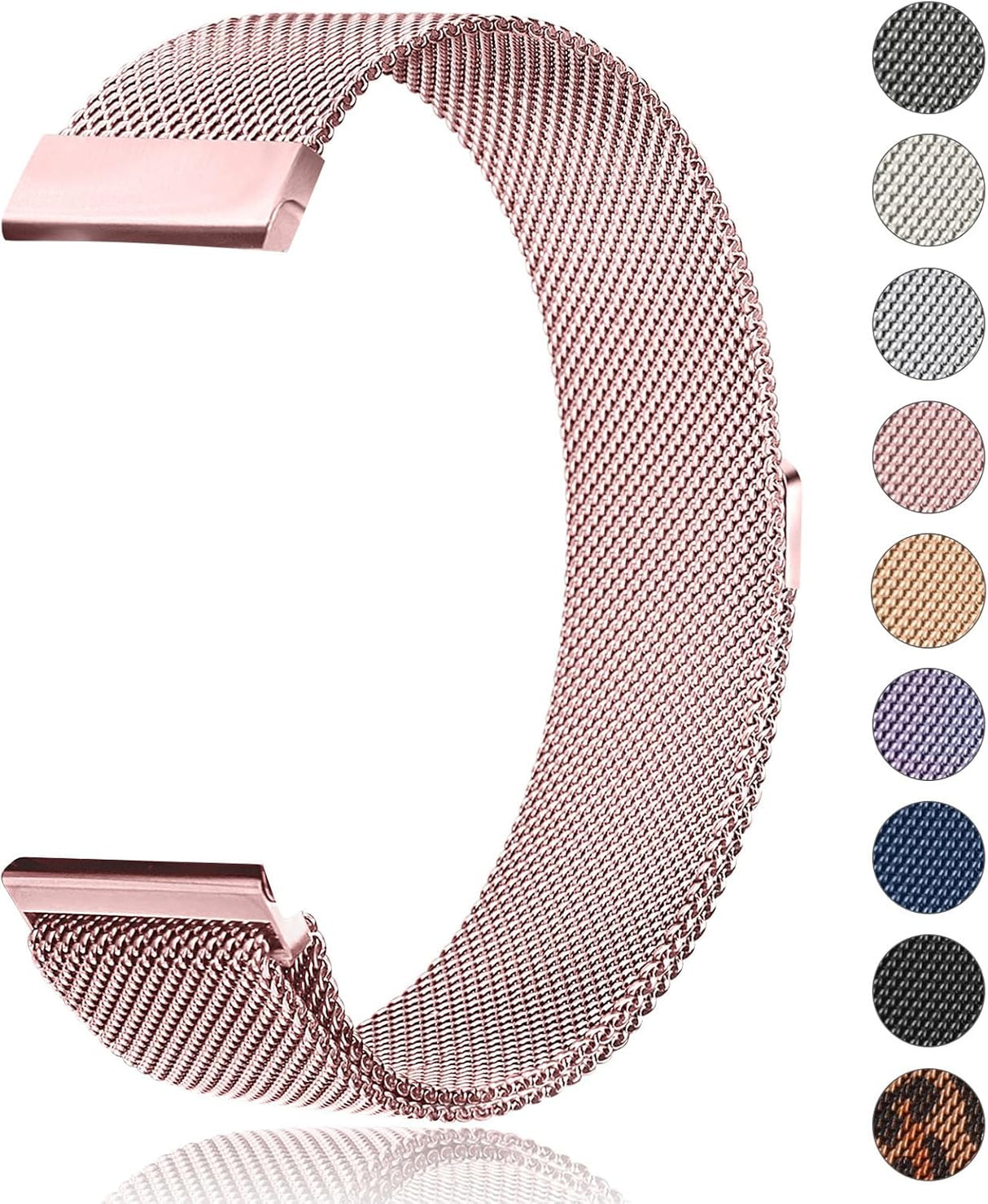 Pulseira de Substituição 22mm Xiaomi Amazfit Stratos 3 / Stratos 2S / Stratos / Pace / GTR 47mm / Ticwatch / Huawei / Samsung Milanesa (Rosa) - Multi4you®