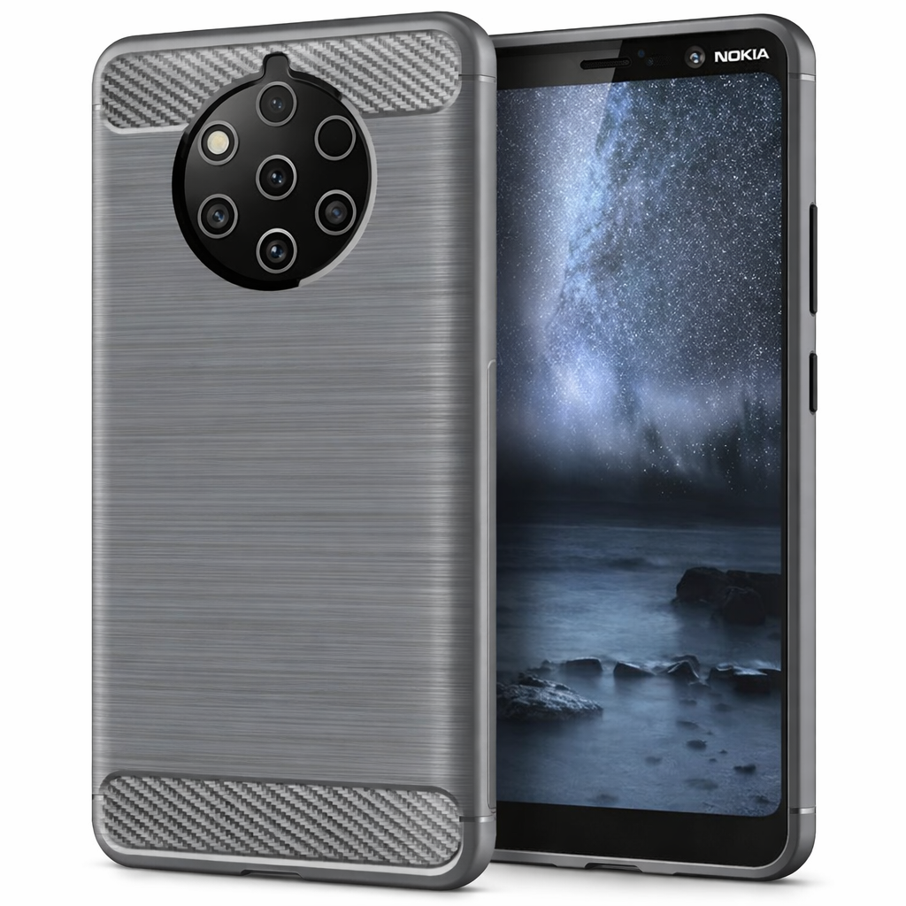 Capa Carbon Gel TPU Carbono Cinzento para Nokia 9 PureView - Multi4you®