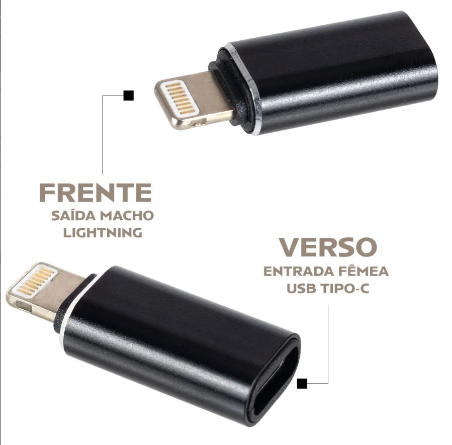 Adaptador Lightning Macho para USB-C Fêmea Envio Aleatório - Multi4you®
