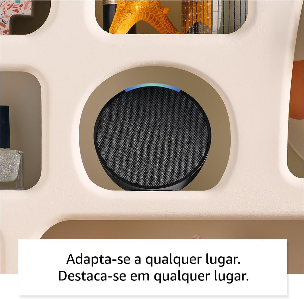 Amazon Echo Pop compacta e inteligente com Wi-Fi Bluetooth e Alexa