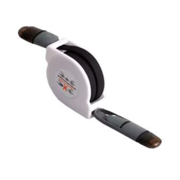 Cabo Retrátil USB para Lightning + Micro USB Preto
