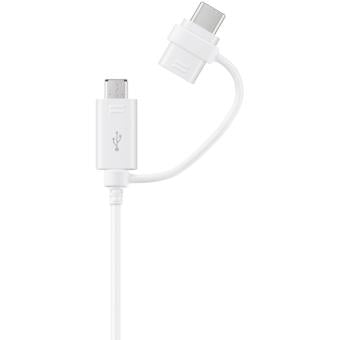 Cabo Samsung Combo micro USB + USB-C - Branco