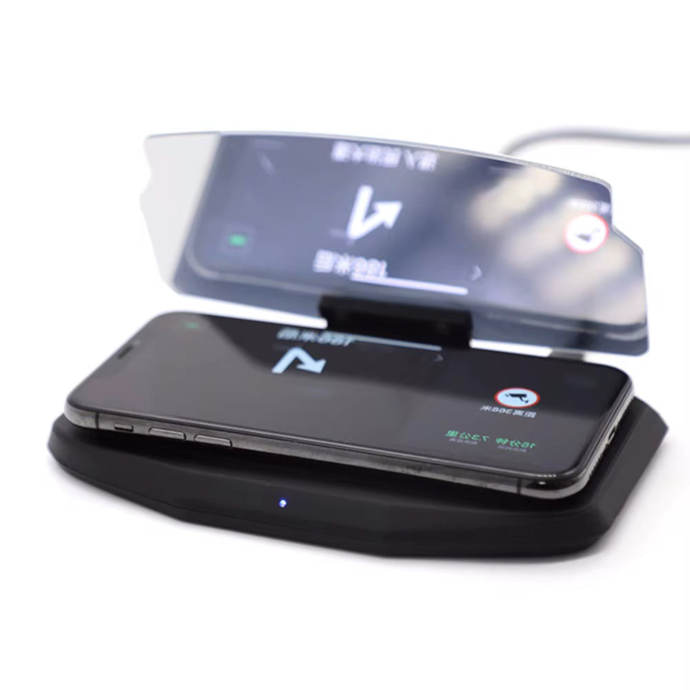 HUD Carregador Wireless Veicular com Refletor GPS (SEGUNDA-MÃO /GRADE A)
