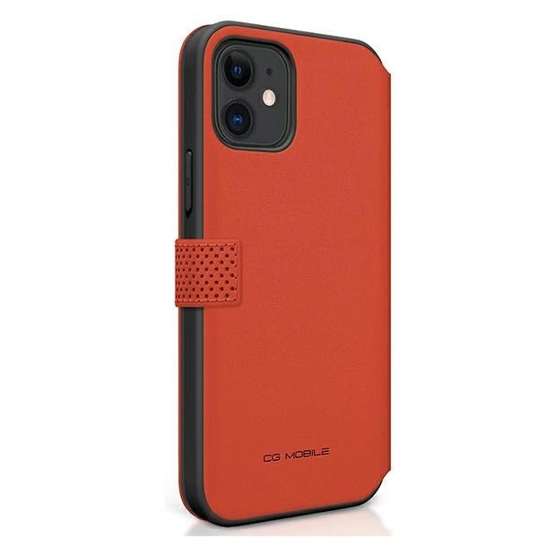 Capa Ferrari FESPEFLBKP12SRE On Track Perforated tipo Livro para iPhone 12 Mini 5.4" – Vermelha