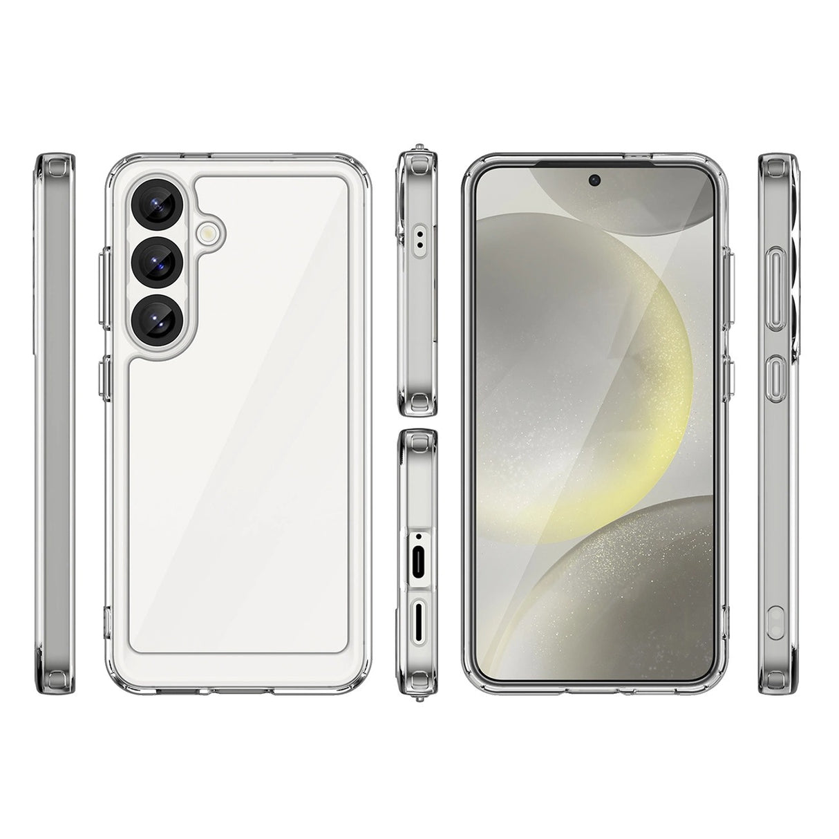 Outer Space Case com Moldura em Gel para Samsung Galaxy S25 - Clear Black