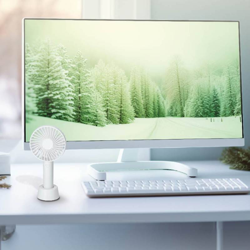 Mini Ventilador Recarregável USB Portátil Branco