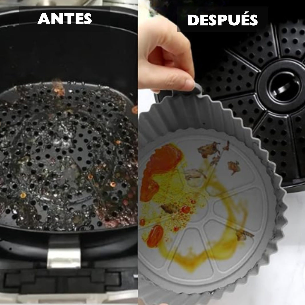 Conjunto bandeja de silicone para airfryer - 6 unidades