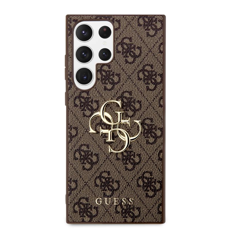 Capa Guess 4G Metal Gold Logo para Samsung Galaxy S24 Ultra - castanho
