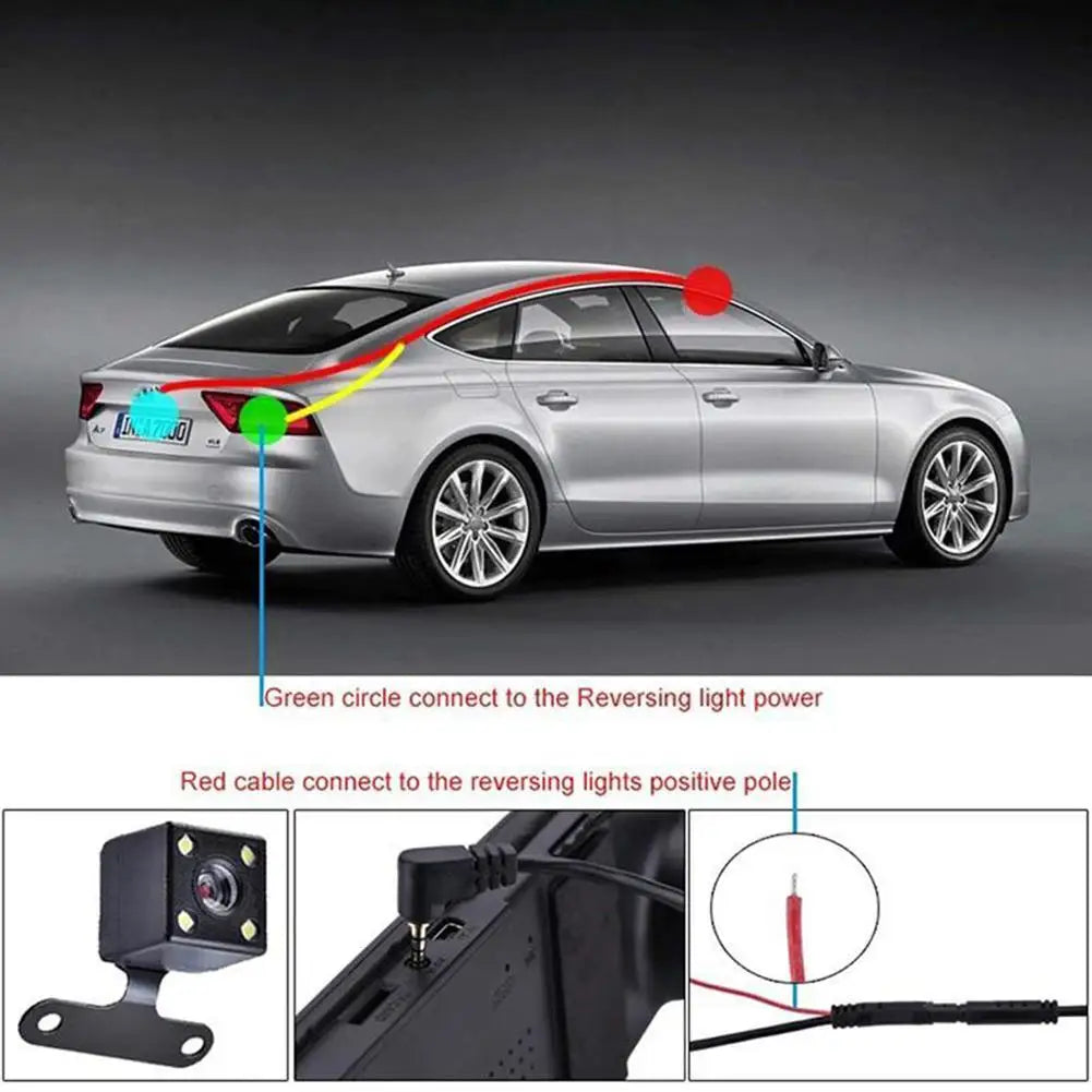 Câmera HD de Visão Traseira do Carro - Estacionamento - À Prova D 'Água, 4 LED 5 Pin