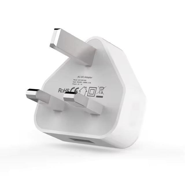 Carregador de Parede USB com Ficha UK 3 Pinos – 5V 1A – Multi4you®