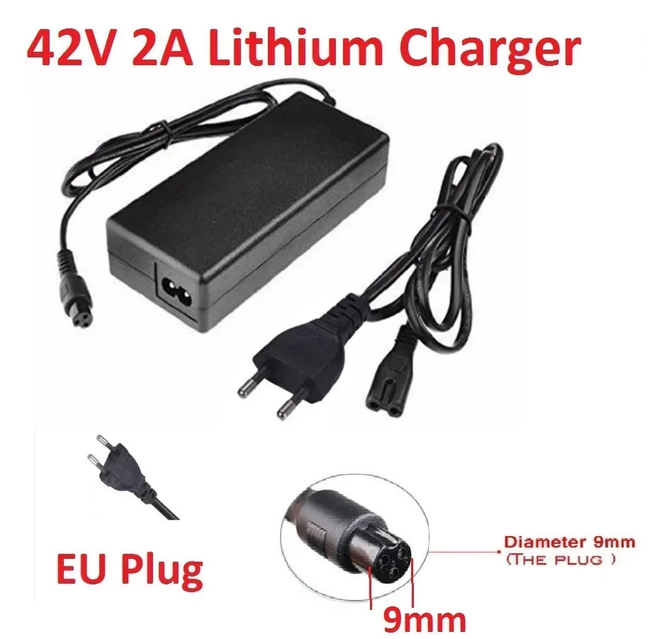 Carregador Universal DC 42V 2A para Bateria de Lítio /Conector 9mm 3 Pinos (Hoverboard) 36V - Multi4you®
