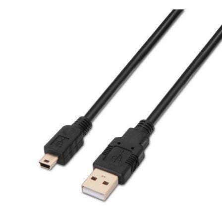 Cabo USB 2.0 Aisens A101-0024 / USB Macho - MiniUSB Macho / 1m / Preto