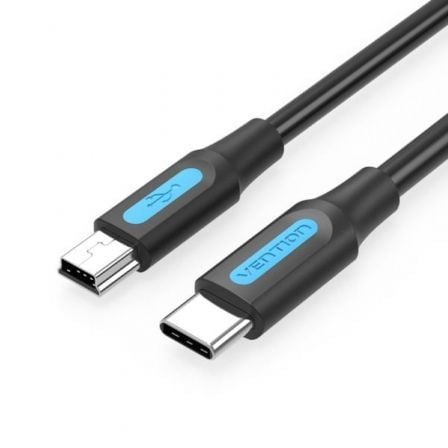 Cabo USB 2.0 Tipo-C Vention COWBG / USB Tipo-C Macho - MiniUSB Macho / 1,5m / Preto