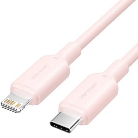 Cabo USB 2.0 Tipo-C para Lightning Vention LAKPF / USB Tipo-C Macho - Lightning Macho / 1m / Rosa