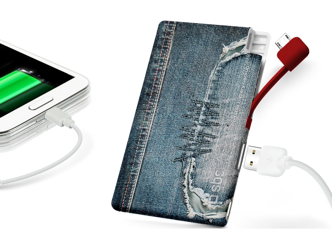 Powerbank SBS Extraslim (2200 mAh - 1 USB - 1 Micro-USB - Azul)