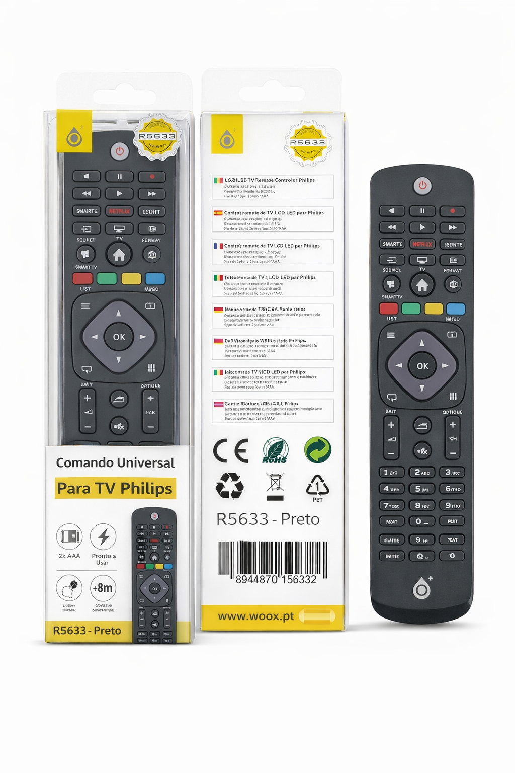 Comando Universal R5633 para TV Philips – Preto