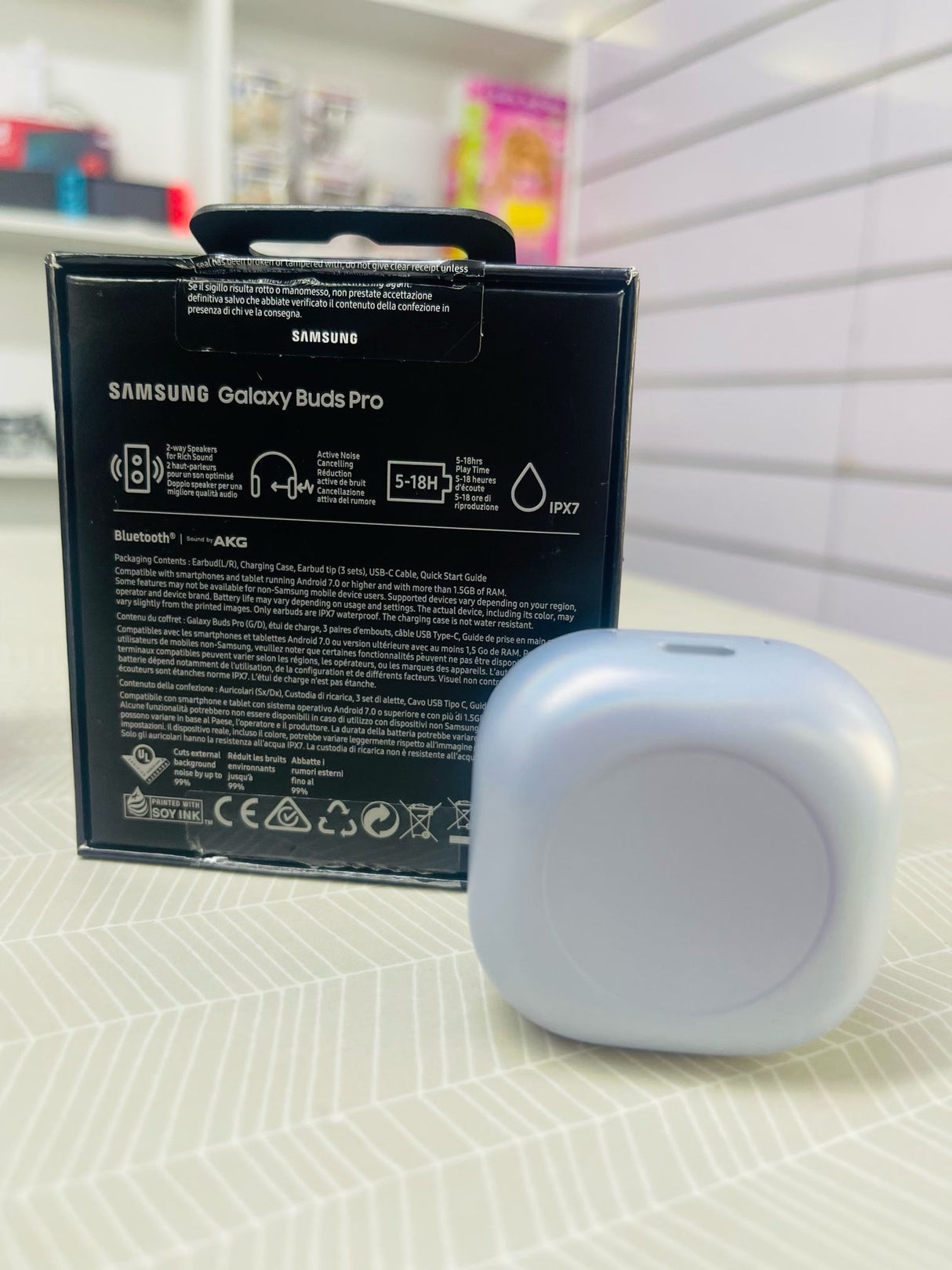 Samsung Galaxy Buds Pro Auriculares sem fios com cancelamento de ruído, prateado GRADE A