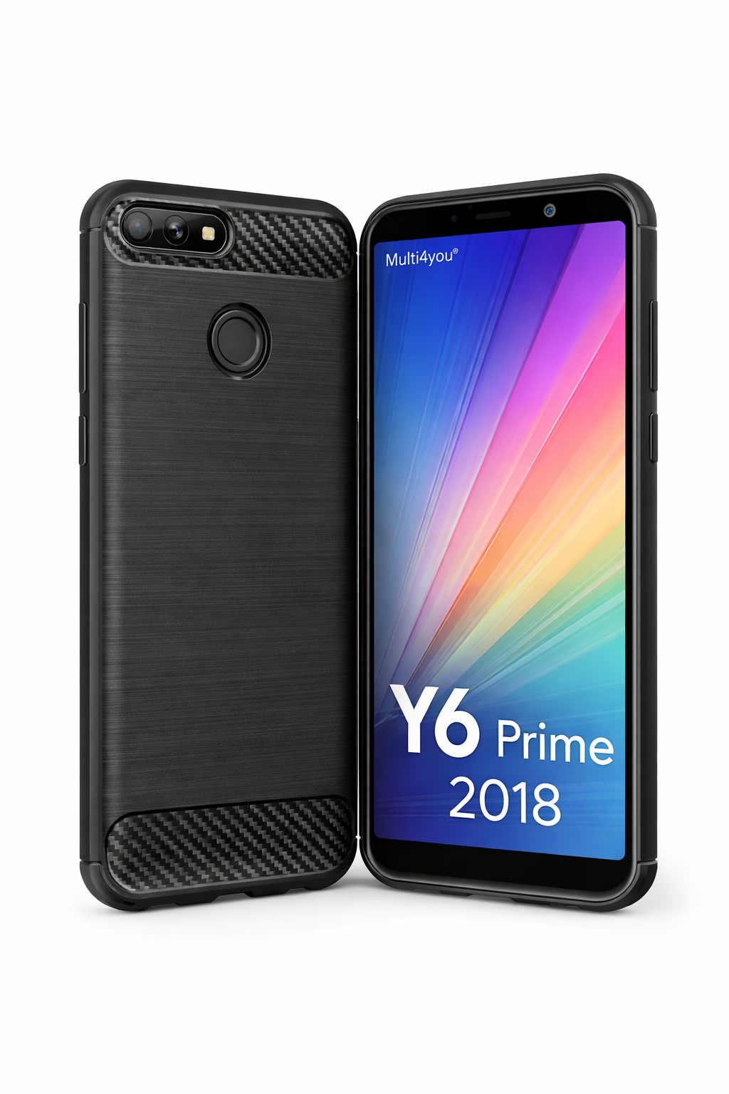 Capa Carbon Gel TPU Carbono para Huawei Y6 Prime 2018 - Multi4you®