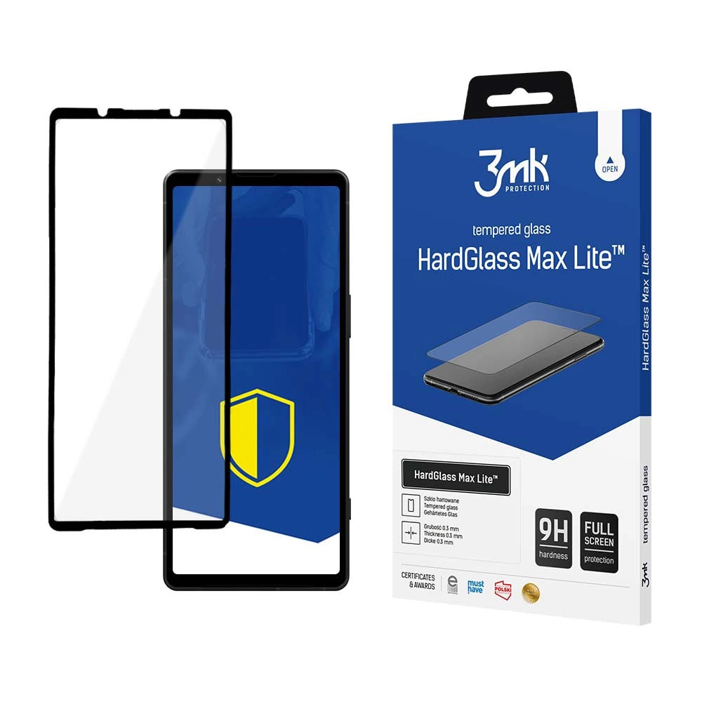 Vidro 9H 3mk HardGlass Max Lite™ para Sony Xperia 5 V