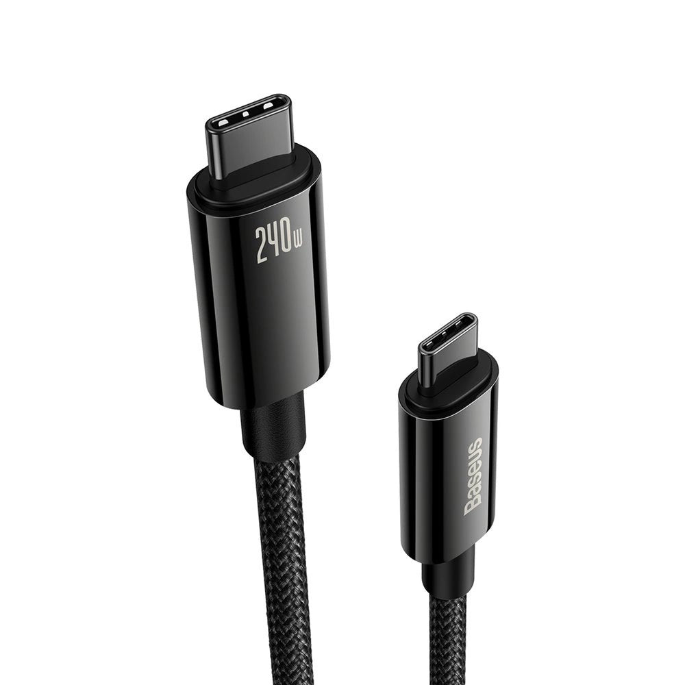 Cabo USB C para USB C 480Mb/s 240W 1m Baseus Tungsten Gold CAWJ040101 - preto