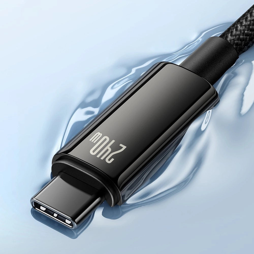 Cabo USB C para USB C 480Mb/s 240W 1m Baseus Tungsten Gold CAWJ040101 - preto