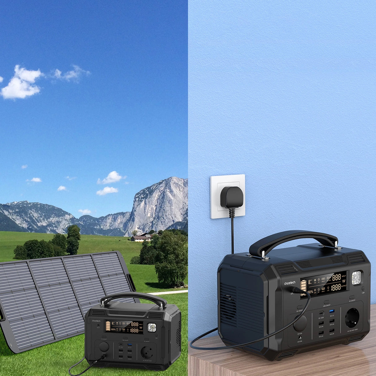 Powerbank portátil Choetech 484Wh 500W preto (BS004)