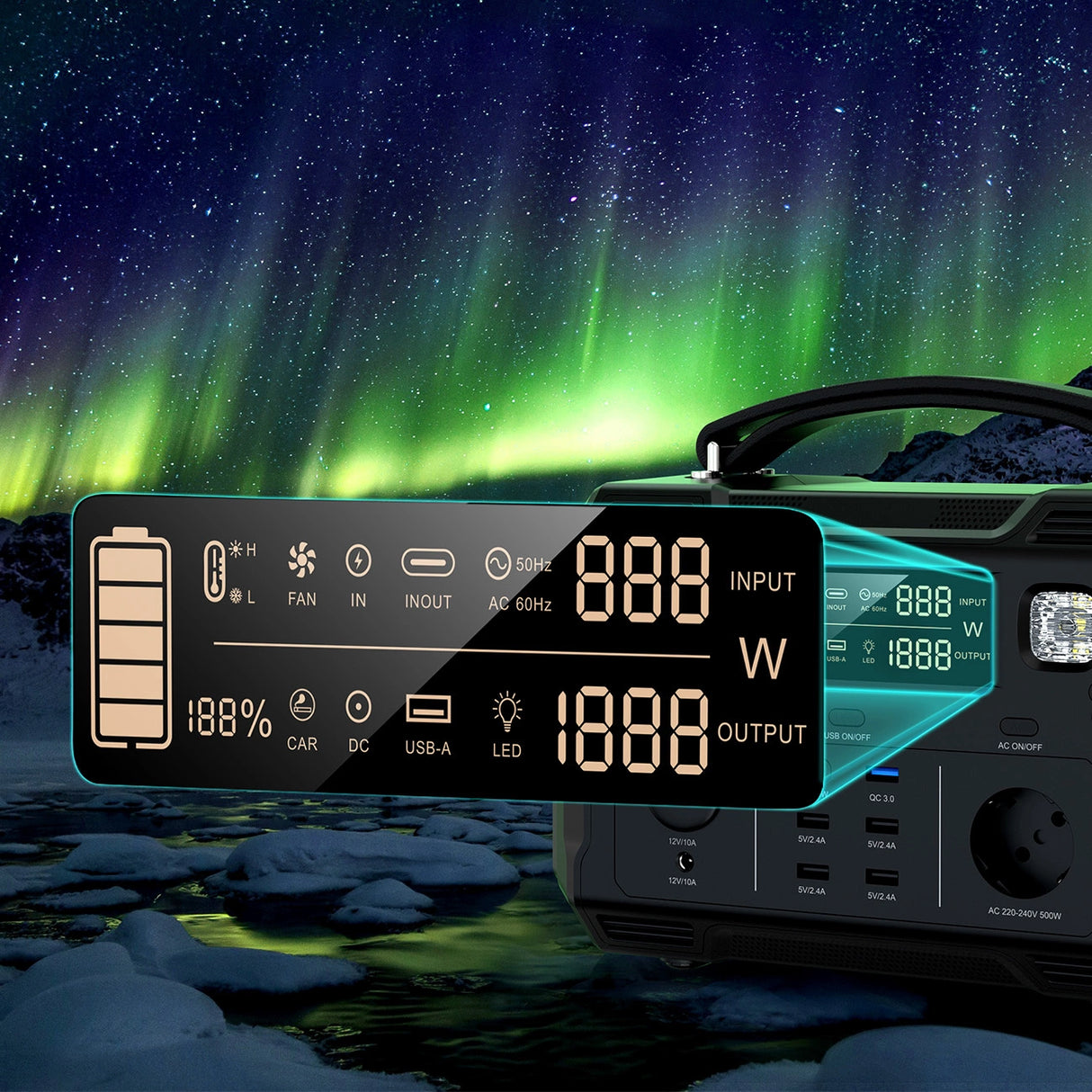 Powerbank portátil Choetech 484Wh 500W preto (BS004)