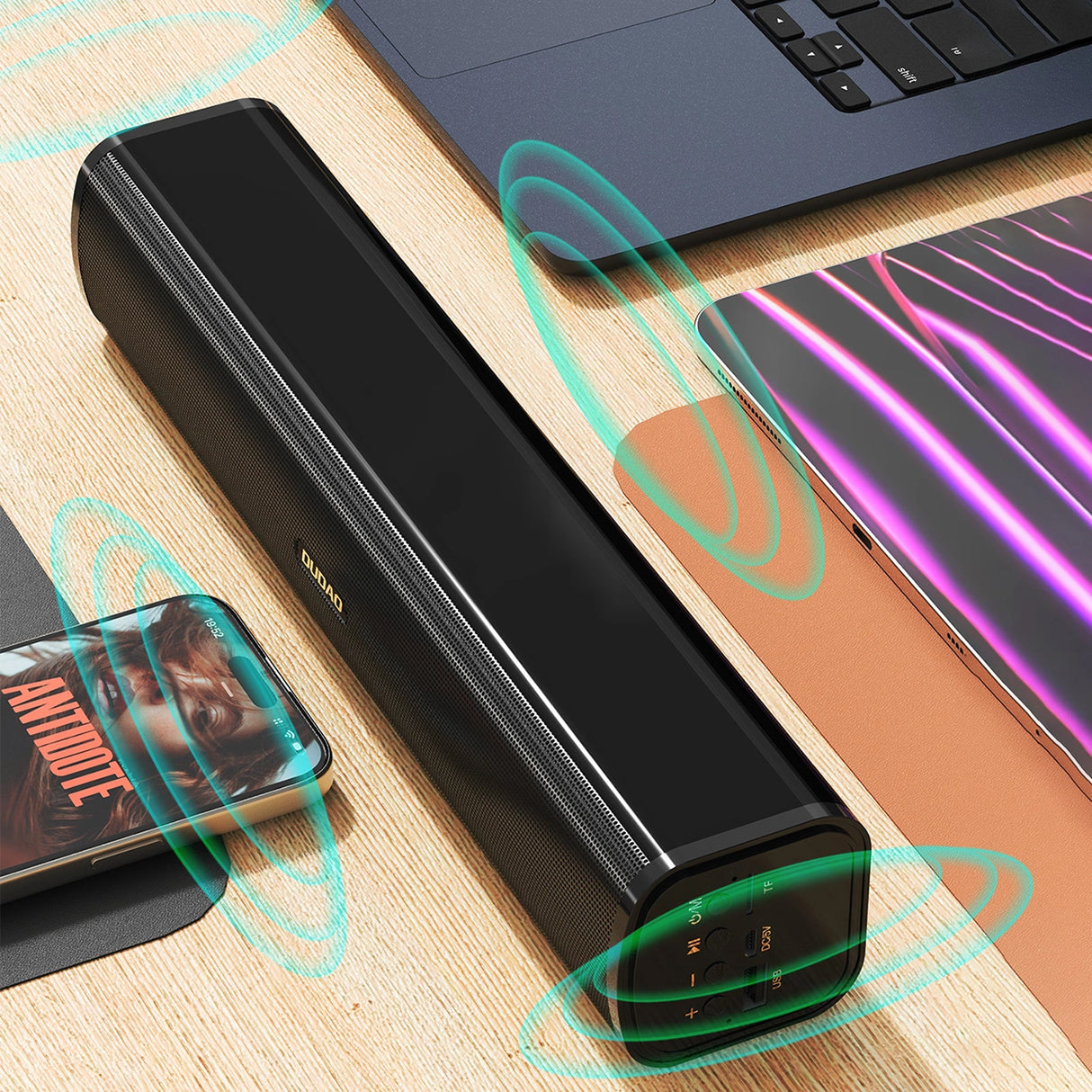 Coluna de som Dudao Y2+ Bluetooth 5.0 2400 mAh - preta