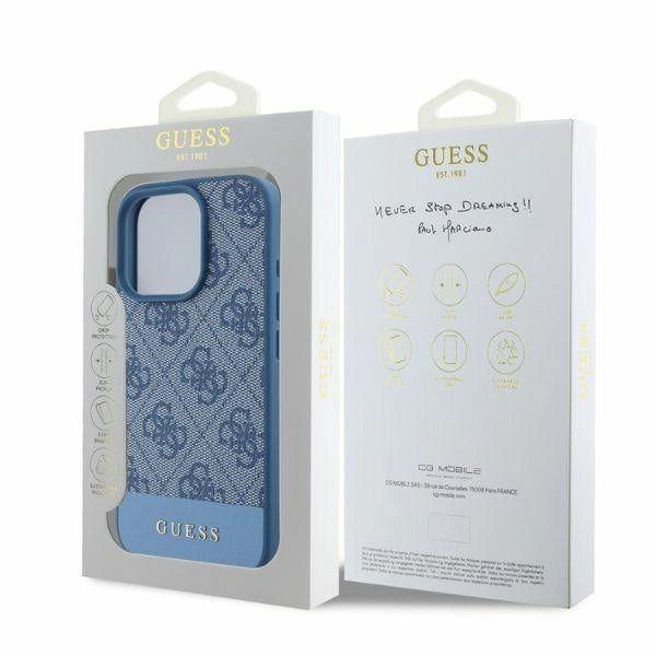 Capa Guess 4G com Listras Inferiores para iPhone 16 Pro Max - Azul
