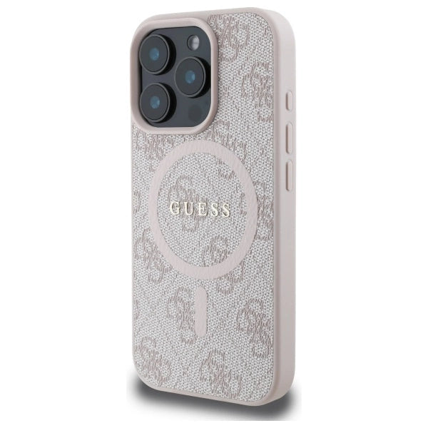 Capa Guess 4G Ring Classic Logo MagSafe para iPhone 16 Pro Max - Rosa
