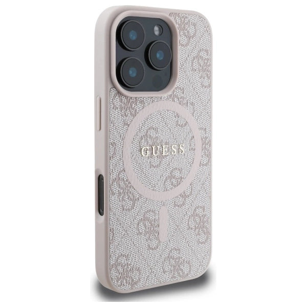 Capa Guess 4G Ring Classic Logo MagSafe para iPhone 16 Pro Max - Rosa