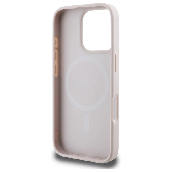 Capa Guess 4G Ring Classic Logo MagSafe para iPhone 16 Pro Max - Rosa
