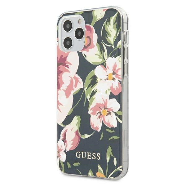 Capa Guess Flower Collection N°3 para iPhone 12 Pro Max 6,7" - Azul Marinho