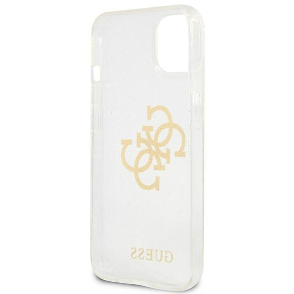 Capa Guess Glitter 4G com Logo Grande para iPhone 13 mini - transparente