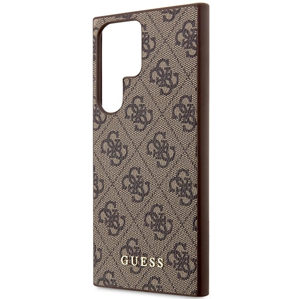 Capa Guess 4G Metal Gold Logo para Samsung Galaxy S23 Ultra - castanho