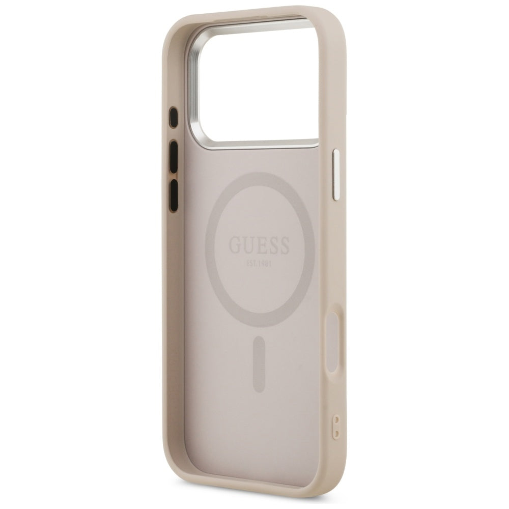 Capa Guess Triangle Logo com MagSafe para iPhone 17 Pro – Rosa